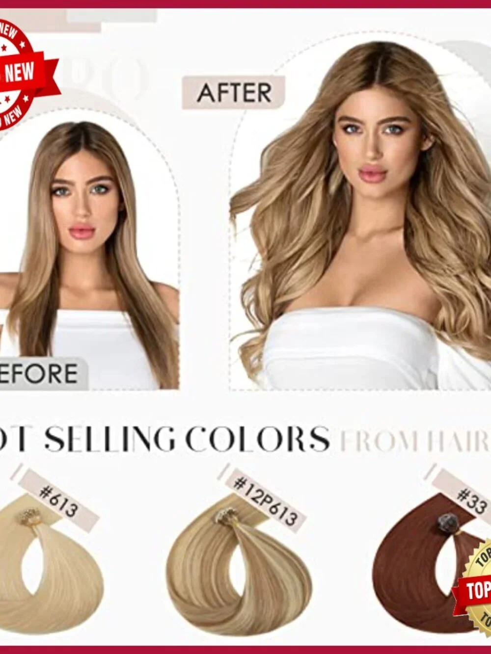 24 Inch Human Hair Extensions Nano Bead Pre Bonded 50g Pack